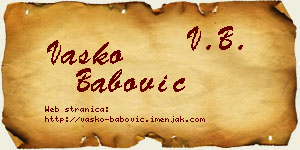 Vasko Babović vizit kartica